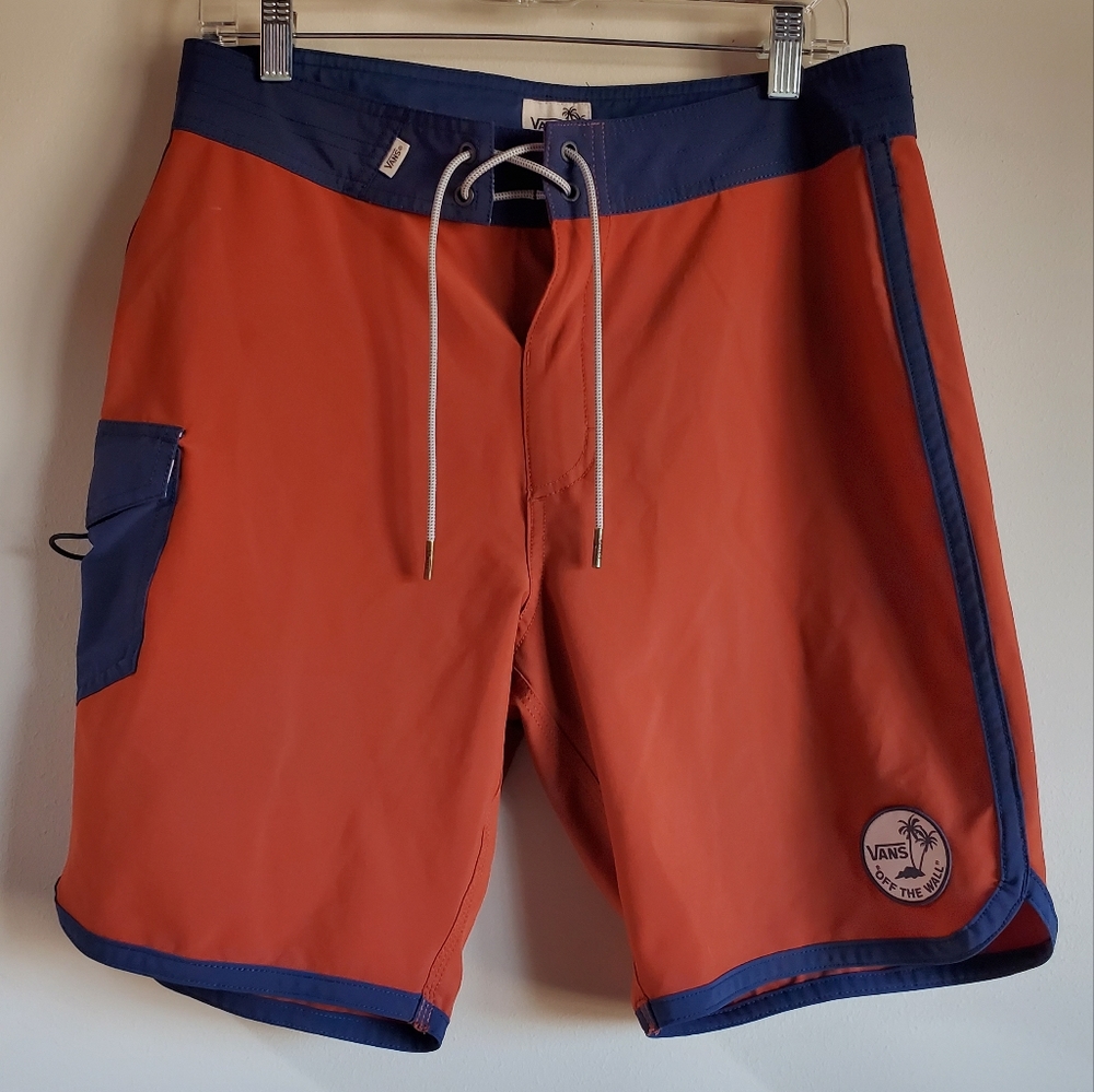 Vans Off the Wall size 30 Swim Trunks - Rust and Navy